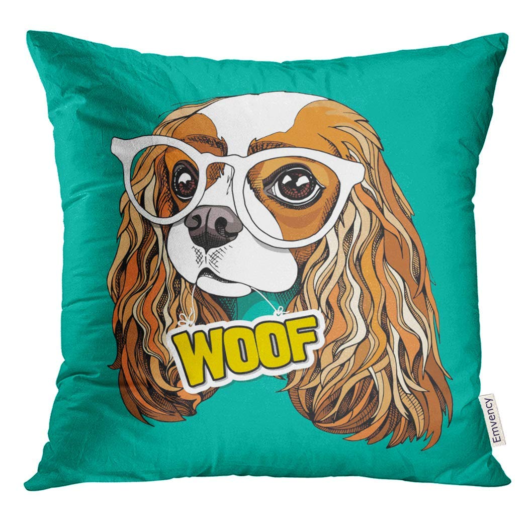Funny Shedding Dog Cavalier King Charles Spaniel Throw Pillow 18x18 Multicolor 